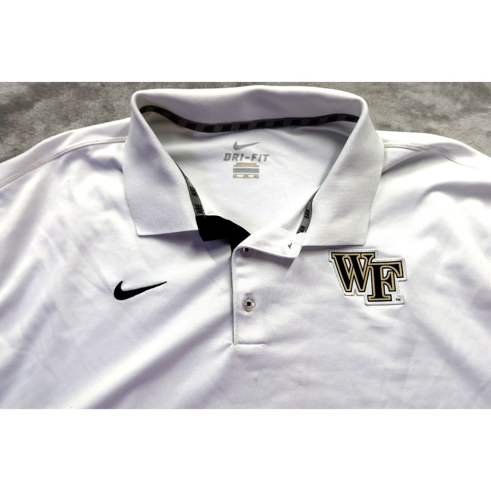 Nike Dri Fit Wake Forest Demon Deacons White Golf Polo Shirt‎ Men's Size XXL 2XL - Picture 3 of 7